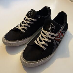 Ed Hardy Sneakers Size 11 Love Kills Slowly Low Top Canvas Black Men's EH9054L